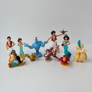 Disney’s Aladdin Small Figures Lot Princess Jasmine Genie‎ Abu Sultan Lamp